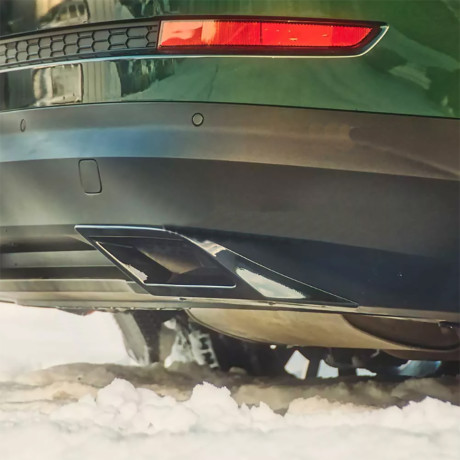 Имитация насадок глушителя SPACE GRAY (серый глянец) для Skoda Kodiaq (2016-н.в.) купить недорого с доставкой в Тюмень