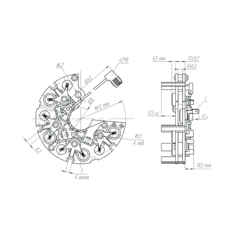 Диодный мост БВО 3-105-06 для B@3 21214, 2123 Chevrolet Niv@, на ген-ры Г9402.3701-01, Г9412.3701-01, пр-во АО Орбита купить недорого с доставкой в Тюмень