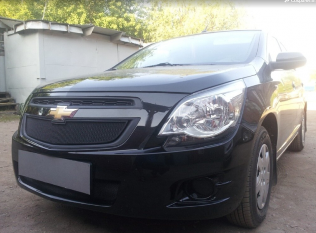 Защита радиатора "Standart" Chevrolet Cobalt (2013-н.в.) низ, чёрная купить недорого с доставкой в Тюмень