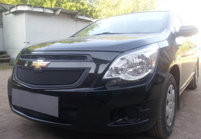 Защита радиатора "Standart" Chevrolet Cobalt (2013-н.в.) низ, чёрная купить недорого с доставкой в Тюмень
