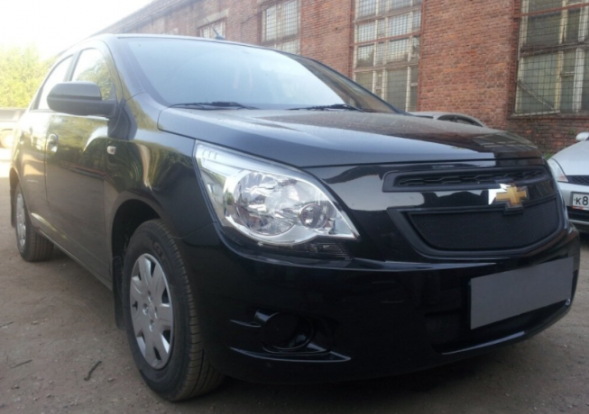 Защита радиатора "Standart" Chevrolet Cobalt (2013-н.в.) низ, чёрная купить недорого с доставкой в Тюмень