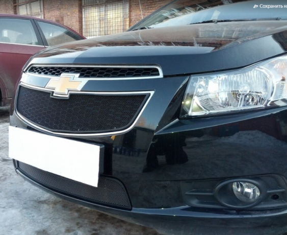 Защита радиатора "Standart" Chevrolet Cruze (2008-2013) верх, чёрная купить недорого с доставкой в Тюмень