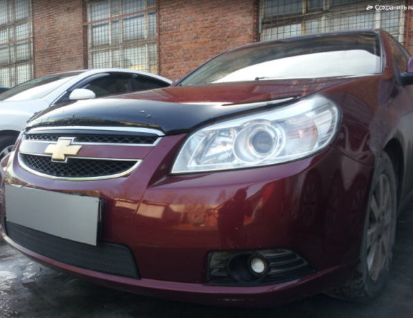 Защита радиатора "Standart" Chevrolet Epica (2006-2013) чёрная купить недорого с доставкой в Тюмень