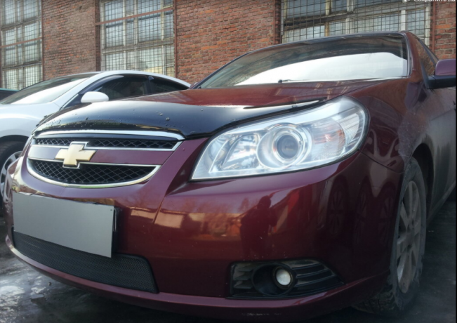 Защита радиатора "Standart" Chevrolet Epica (2006-2013) чёрная купить недорого с доставкой в Тюмень