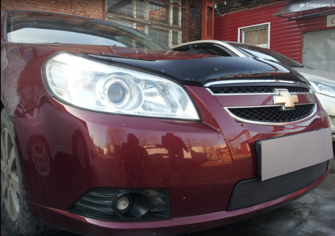 Защита радиатора "Standart" Chevrolet Epica (2006-2013) чёрная купить недорого с доставкой в Тюмень