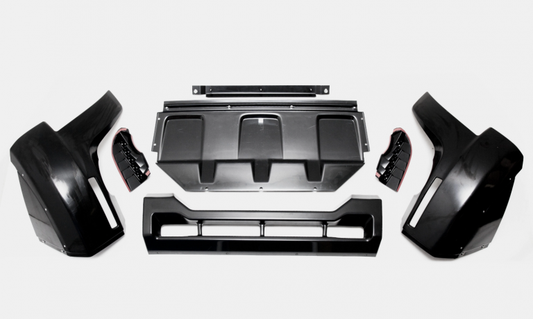 Накладка (юбка) переднего бампера "Broomer Design" (Без ДХЛ) для Mitsubishi Pajero IV (2006-2015) купить недорого с доставкой в Тюмень