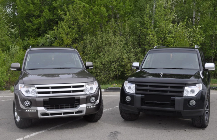 Накладка (юбка) переднего бампера "Broomer Design" (Без ДХЛ) для Mitsubishi Pajero IV (2006-2015) купить недорого с доставкой в Тюмень
