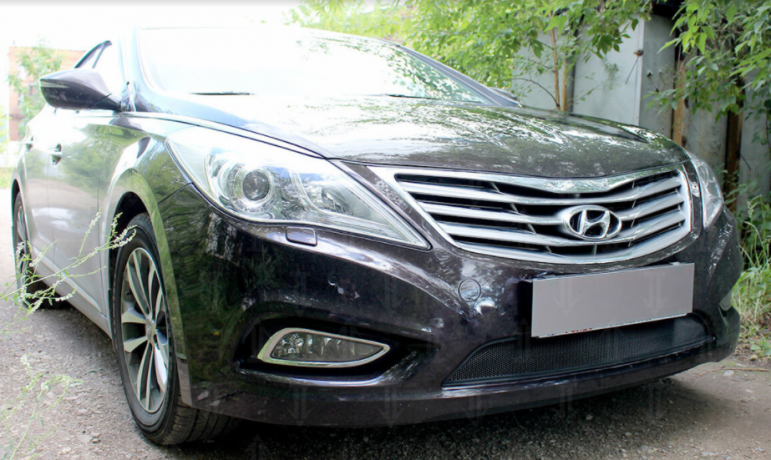 Защита радиатора "Standart" Hyundai Grandeu (2012-2015) чёрная купить недорого с доставкой в Тюмень