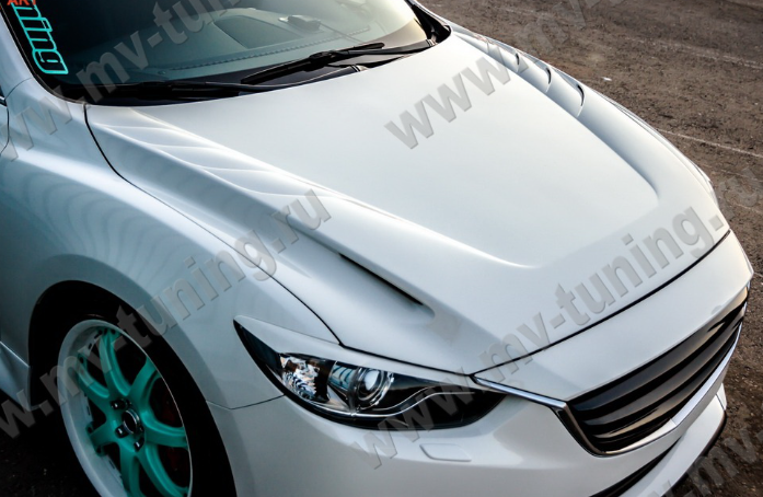 Капот "SkyActivSport" var №1 (с глухими жабрами) для Mazda 6 (2013-н.в.) купить недорого с доставкой в Тюмень