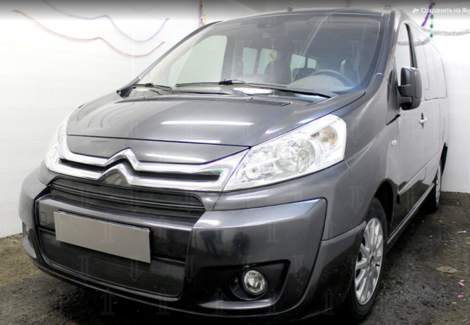 Защита радиатора "Standart" Citroen Jumpy рестайлинг (2012-2017) верх, чёрная купить недорого с доставкой в Тюмень