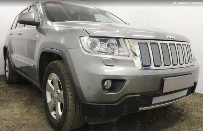 Защита радиатора "Standart" Jeep Grand Cherokee (2010-2013) верх, чёрный купить недорого с доставкой в Тюмень