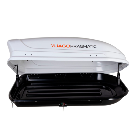 Автобокс YUAGO Pragmatic (тиснение) (EuroLock), белый, 410 л купить недорого с доставкой в Тюмень
