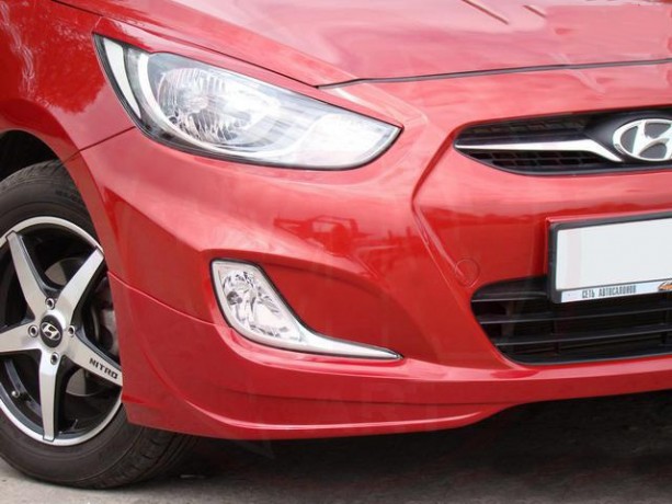 Накладки на фары (реснички) var №2 для Hyundai Solaris (2010-2013) купить недорого с доставкой в Тюмень