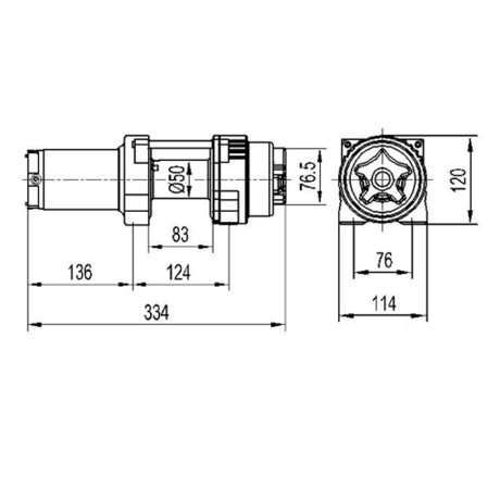 Лебедка для квадроцикла "Master Winch" Х3500S, электрическая, с синтетическим тросом, 12В купить недорого с доставкой в Тюмень