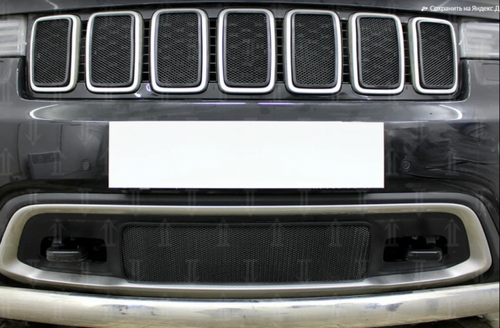Защита радиатора "Standart" Jeep Grand Cherokee (2018-н.в.) верх, чёрная купить недорого с доставкой в Тюмень