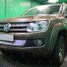 Защита радиатора "Standart" Volkswagen Amarok (2010-2016) 3 ребра жесткости, хром купить недорого с доставкой в Тюмень
