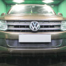 Защита радиатора "Standart" Volkswagen Amarok (2010-2016) 3 ребра жесткости, чёрная купить недорого с доставкой в Тюмень