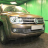 Защита радиатора "Standart" Volkswagen Amarok (2010-2016) 3 ребра жесткости, чёрная купить недорого с доставкой в Тюмень