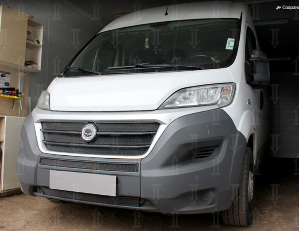 Защита радиатора "Standart" Fiat Ducato (2014-н.в.) чёрная купить недорого с доставкой в Тюмень