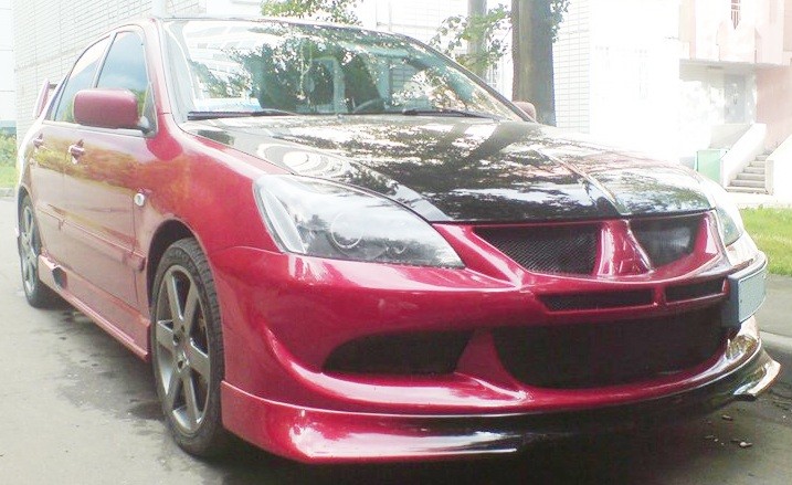 Накладка (юбка) переднего бампера "EVO" (Для бампера EVO) для Mitsubishi Lancer IX (2003-2009) купить недорого с доставкой в Тюмень