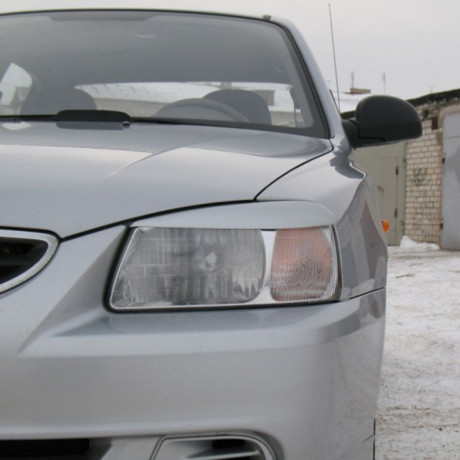 Накладки на фары (реснички) для Hyundai Accent (1999-2012) купить недорого с доставкой в Тюмень