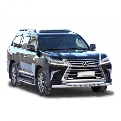 Защита переднего бампера «Труба двойная» (d76) для Lexus LX 450d (2016-н.в)(Окрашенное) купить недорого с доставкой в Тюмень