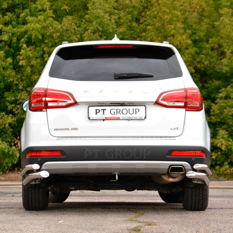Защита заднего бампера двойная угловая d63/51мм (НПС) HAVAL H6 (2014-н.в.) купить недорого с доставкой в Тюмень