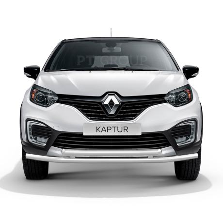 Защита переднего бампера двойная d63/63мм (НПС) RENAULT Kaptur (2016-н.в.) купить недорого с доставкой в Тюмень