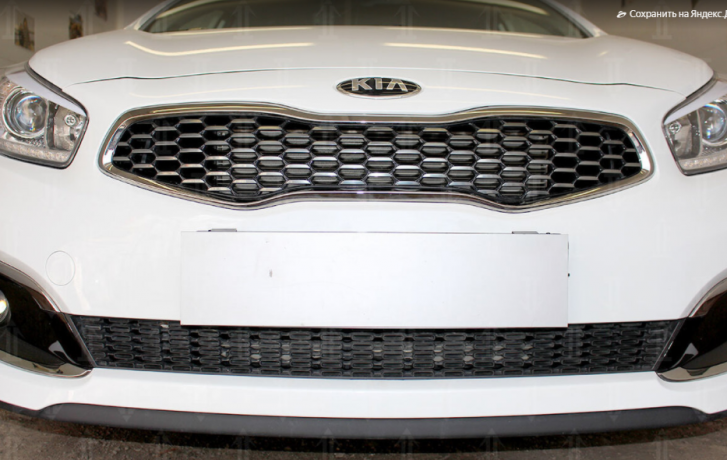 Защита радиатора "Standart" Kia Ceed (2015-2018) верх, чёрная (Luxe, Prestige, Premium) купить недорого с доставкой в Тюмень