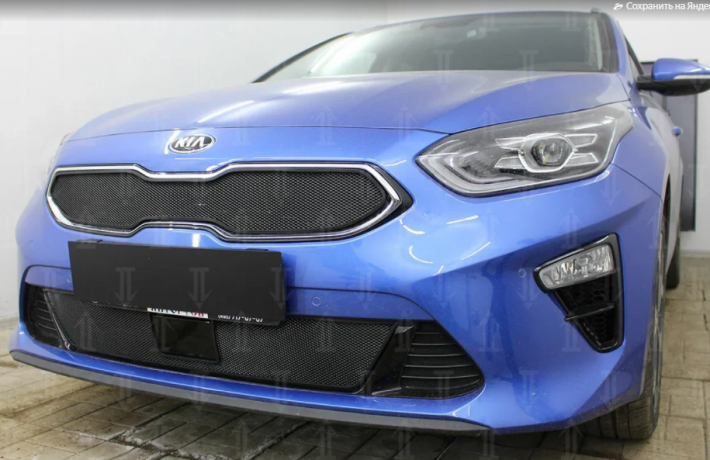 Защита радиатора "Standart" Kia Ceed SW (2018-н.в.) низ с датчиком, чёрная купить недорого с доставкой в Тюмень
