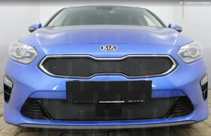Защита радиатора "Standart" Kia Ceed SW (2018-н.в.) низ с датчиком, чёрная купить недорого с доставкой в Тюмень