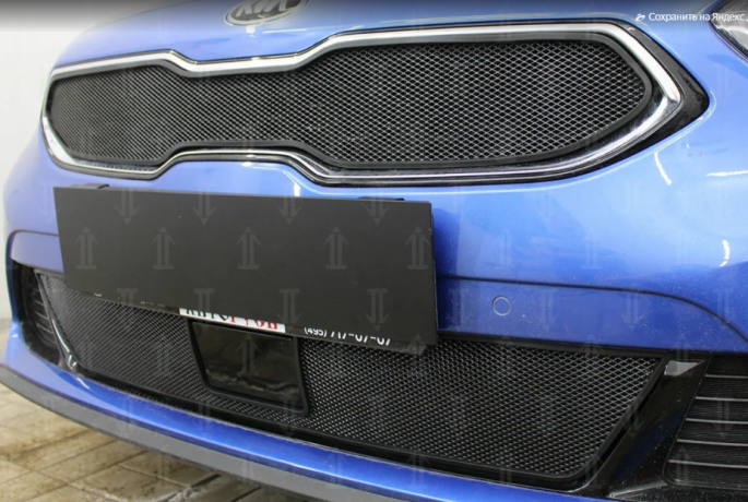 Защита радиатора "Standart" Kia Ceed SW (2018-н.в.) низ с датчиком, чёрная купить недорого с доставкой в Тюмень