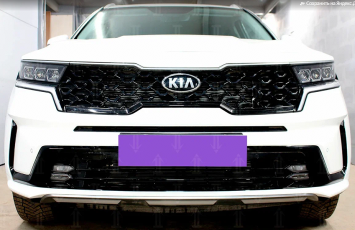 Защита радиатора "Standart" Kia Sorento (2020-н.в.) верх, чёрная купить недорого с доставкой в Тюмень