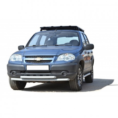 Защита переднего бампера «Труба двойная» (без коробочек), B@3 2123 "Chevrolet Niv@" RS купить недорого с доставкой в Тюмень