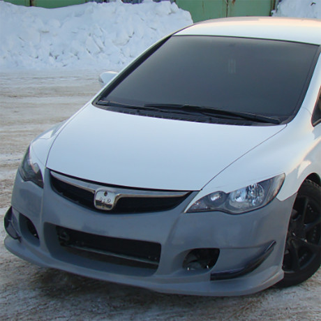 Боковые рассекатели переднего бампера "INGS Extreem" для Honda Civic 4d (2006-2012) купить недорого с доставкой в Тюмень