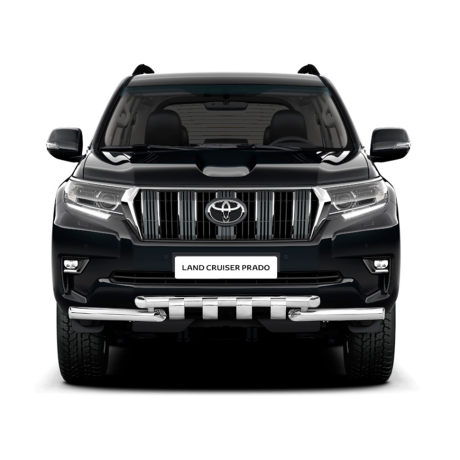 Защита переднего бампера двойная с зубьями d63/63мм (НПС) TOYOTA LAND CRUISER PRADO 150 (2017-н.в.) купить недорого с доставкой в Тюмень