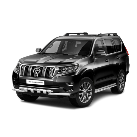 Защита переднего бампера двойная с зубьями d63/63мм (НПС) TOYOTA LAND CRUISER PRADO 150 (2017-н.в.) купить недорого с доставкой в Тюмень