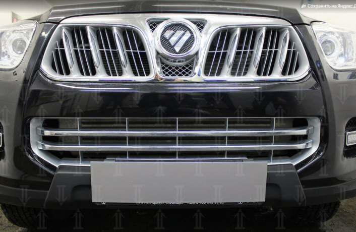 Защита радиатора "Standart" Foton Sauvana (2014-н.в.) верх, чёрная купить недорого с доставкой в Тюмень