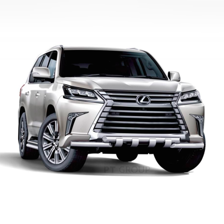 Защита переднего бампера двойная с зубьями d63/63мм (НПС) LEXUS 450D (2015-н.в.) купить недорого с доставкой в Тюмень