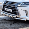 Защита переднего бампера двойная с зубьями d63/63мм (НПС) LEXUS 450D (2015-н.в.) купить недорого с доставкой в Тюмень