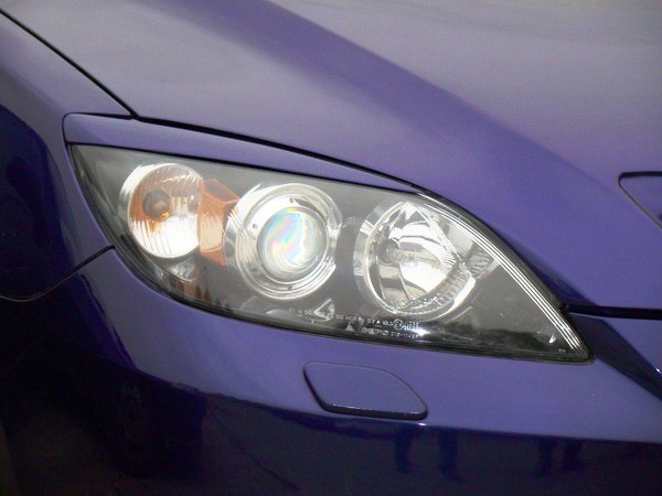 Накладки на фары (реснички) короткие var №1 для Mazda 3 Hatchback (2004-2009) купить недорого с доставкой в Тюмень