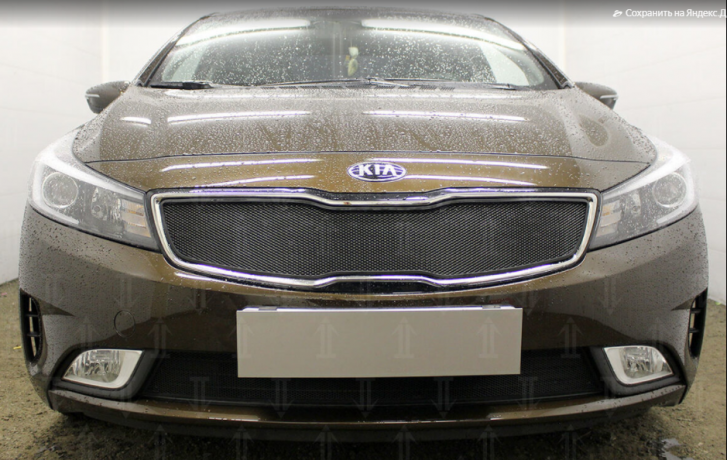 Защита радиатора "Standart" Kia Cerato рестайлинг (2016-2020) верх, чёрная купить недорого с доставкой в Тюмень
