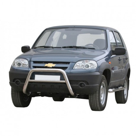 Кенгурин «Низкий» для B@3 2123 "Chevrolet Niv@" RS (d 63,5), нержавеющая сталь купить недорого с доставкой в Тюмень