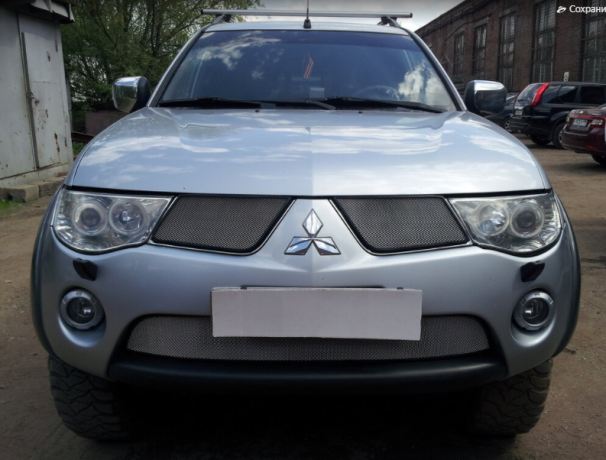 Защита радиатора "Standart" Mitsubishi L200 (2007-2014) верх, хром купить недорого с доставкой в Тюмень