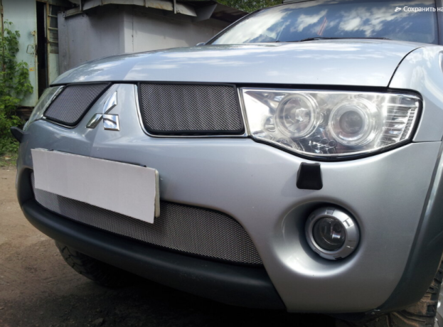 Защита радиатора "Standart" Mitsubishi L200 (2007-2014) верх, хром купить недорого с доставкой в Тюмень