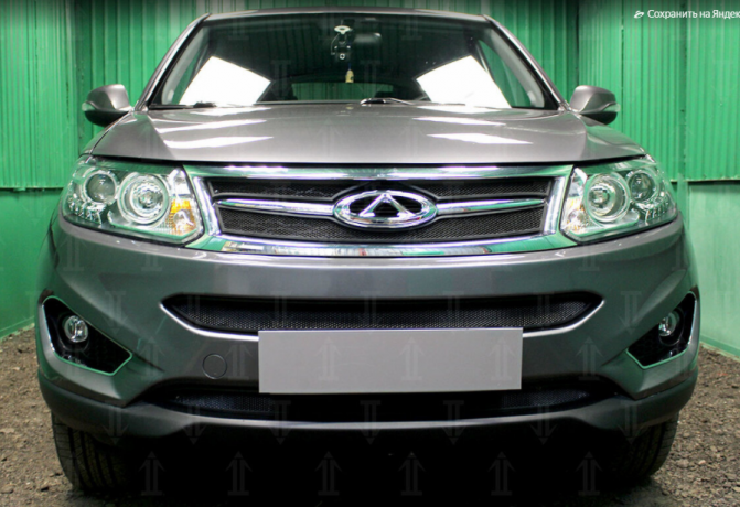 Защита радиатора "Standart" Chery Tiggo 5 (2014-2016) низ, чёрная купить недорого с доставкой в Тюмень