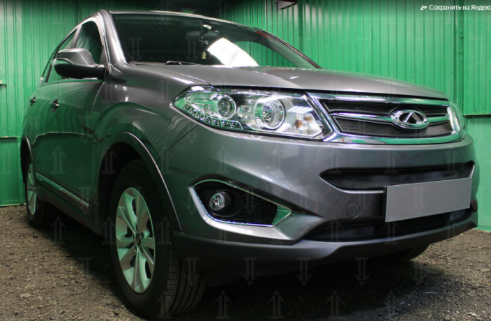 Защита радиатора "Standart" Chery Tiggo 5 (2014-2016) низ, чёрная купить недорого с доставкой в Тюмень