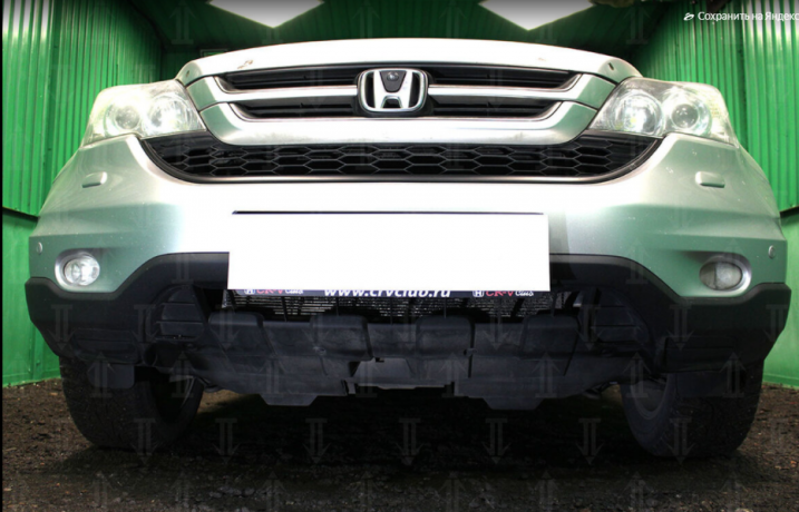 Защита радиатора "Standart" Honda CR-V рестайлинг (2009-2012) чёрная купить недорого с доставкой в Тюмень